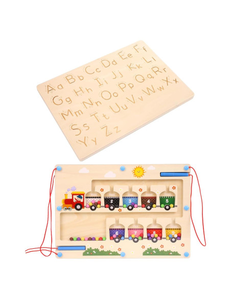 Juguete Montessori 2 en 1 de Madera YUNHE - Laberinto y Números Juguete Montessori 2 en 1 de Madera YUNHE - Laberinto y Números