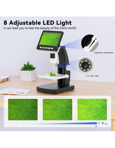 Microscopio Digital LCD CIMELR 4.3" 50X-1000X USB con LED