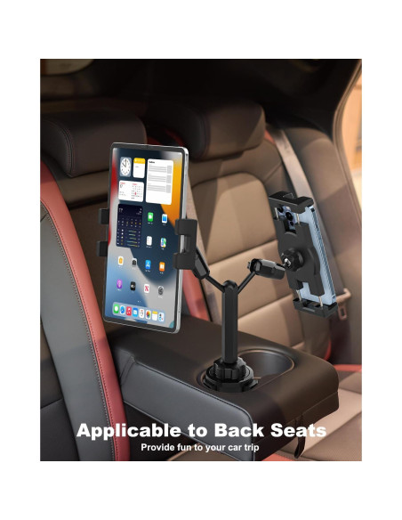Soporte para Tablet Doble Phichy con Portavasos Ajustable 4.7-13" Soporte para Tablet Doble Phichy con Portavasos Ajustable 4.7-13"