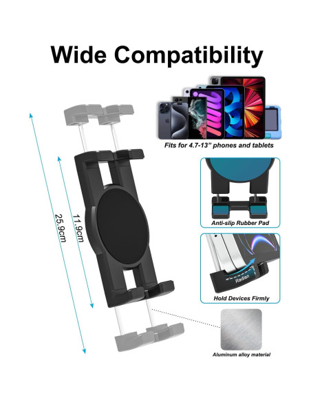 Soporte para Tablet Doble Phichy con Portavasos Ajustable 4.7-13" Soporte para Tablet Doble Phichy con Portavasos Ajustable 4.7-13"