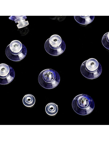 Paquete de 12 Ventosas de PVC 25mm con Tornillo M5 - Soporte Fuerte