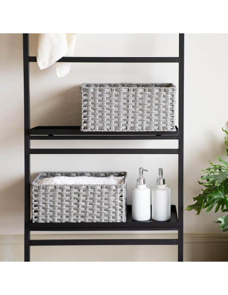 Cestas de Mimbre 2 Pack ROSOS Gris 38.1x27.4x18 cm y 35.6x24.9x16.5 cm Cestas de Mimbre 2 Pack ROSOS Gris 38.1x27.4x18 cm y 35.6x24.9x16.5 cm