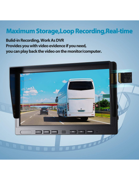 Sistema de Cámara de Respaldo Fookoo HD 10" con Grabación Sistema de Cámara de Respaldo Fookoo HD 10" con Grabación