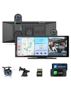 Pantalla Carpuride 11.26" Carplay Inalámbrica con Cámara 4K