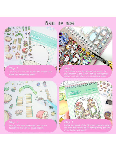 Kit de Manualidades Dwpetzo 3D - Libro de Stickers 20 Sets