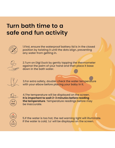 Termómetro Digital de Agua TensCare Digi Duckling Amarillo - Juguete de Baño