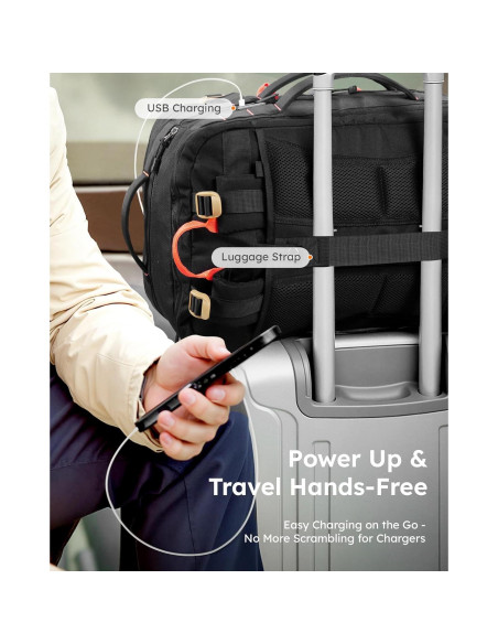 Mochila de Viaje Tolaccea 50L Expandible con Carga USB Mochila de Viaje Tolaccea 50L Expandible con Carga USB