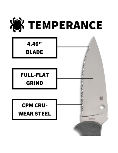Cuchillo de hoja fija Spyderco Temperance 23.94 cm FRN gris Cuchillo de hoja fija Spyderco Temperance 23.94 cm FRN gris
