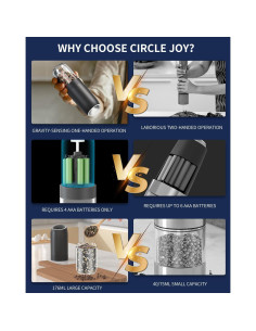 Molinillo Eléctrico de Sal y Pimienta CIRCLE JOY 176ml Negro 2