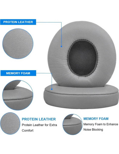 Almohadillas de Reemplazo para Auriculares Beats Solo 2/3 Gris Almohadillas de Reemplazo para Auriculares Beats Solo 2/3 Gris