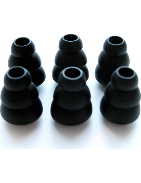 6 Puntas de Oído Negras Suaves NICKSTON para Auriculares 6 Puntas de Oído Negras Suaves NICKSTON para Auriculares