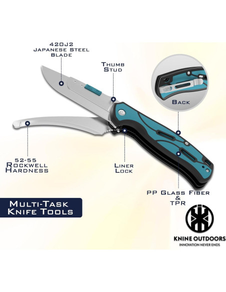 Cuchillo de Caza Plegable KNINE OUTDOORS con 9 Hojas Reemplazables Cuchillo de Caza Plegable KNINE OUTDOORS con 9 Hojas Reemplazables