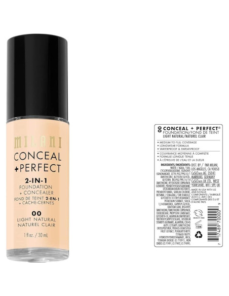Base Líquida + Corrector Milani Ocultar + Perfecto 29.57 ml Base Líquida + Corrector Milani Ocultar + Perfecto 29.57 ml