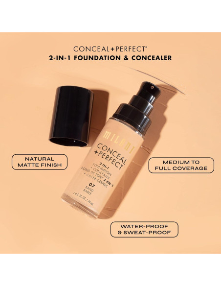 Base Líquida + Corrector Milani Ocultar + Perfecto 29.57 ml Base Líquida + Corrector Milani Ocultar + Perfecto 29.57 ml