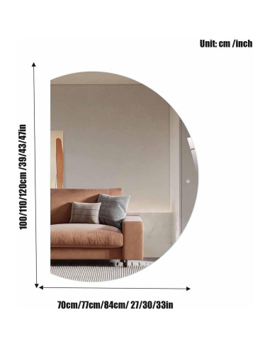 Espejo LED de Baño HLHHDFC Semicircular 100x70cm Anti-vaho