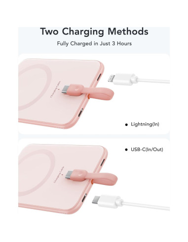 Cargador Portátil VEEKTOMX 5000mAh USB-C Rosa Delgado
