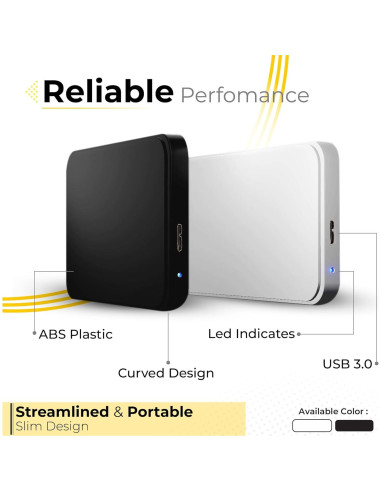 Disco Duro Externo 1TB Genérico USB 3.0 Ultra Delgado Blanco