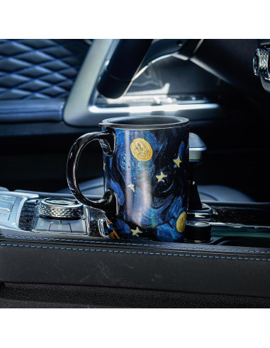 Taza de Cerámica Topadorn 500ml Cielo Estrellado con Tapa