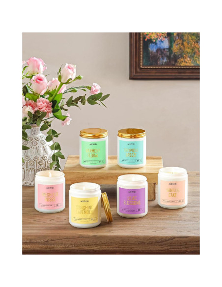 Conjunto de 6 Velas Aromáticas AOOVOO - Cera de Soja 1190g Conjunto de 6 Velas Aromáticas AOOVOO - Cera de Soja 1190g