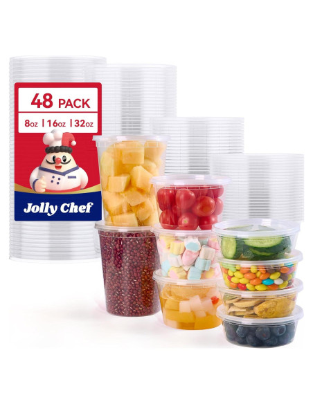 Contenedores de Almacenamiento JOLLY CHEF 48 Juegos 3 Tamaños Contenedores de Almacenamiento JOLLY CHEF 48 Juegos 3 Tamaños