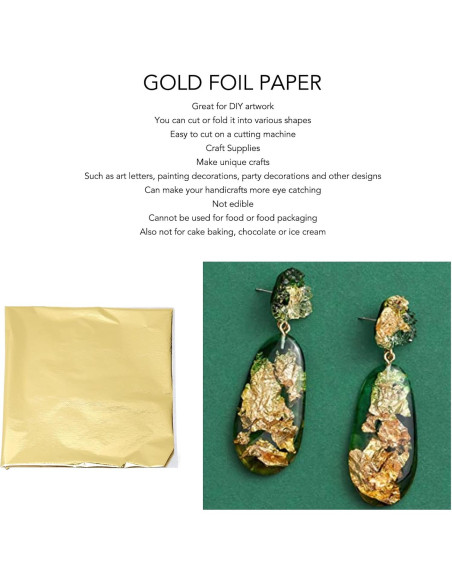 Papel de Foil Dorado Grande 100pcs para Manualidades DIY Papel de Foil Dorado Grande 100pcs para Manualidades DIY