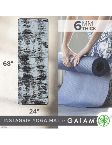 Colchoneta de Yoga Gaiam 6mm Antideslizante Obsidiana