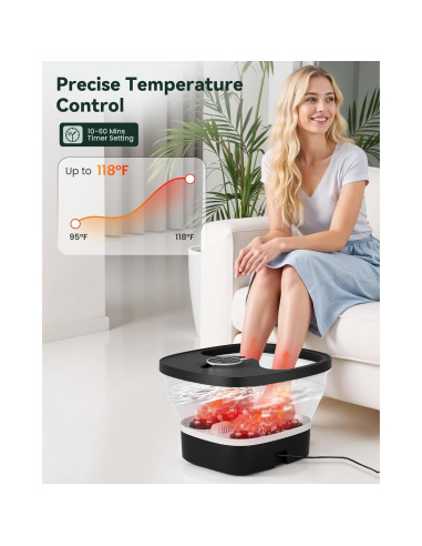 Masajeador de pies Snailax SL-548-2 con calor y burbujas