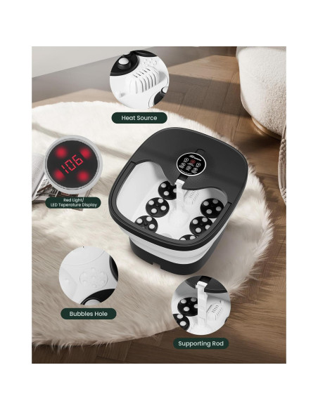 Masajeador de pies Snailax SL-548-2 con calor y burbujas Masajeador de pies Snailax SL-548-2 con calor y burbujas