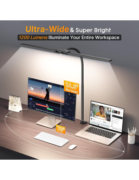 Lámpara de Escritorio LED Syrinx LDL022 - Brazo Flexible, 50 Modos Lámpara de Escritorio LED Syrinx LDL022 - Brazo Flexible, 50 Modos
