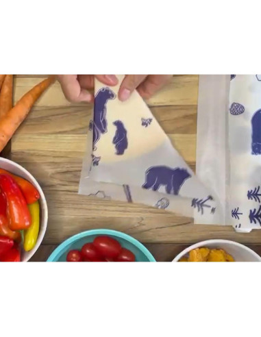 Envolturas de Alimentos de Cera de Abeja - 3 Piezas - Algodón Orgánico