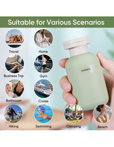 Botellas de Viaje Reutilizables DEMORA 100 ml Aprobadas por TSA - 4 Pcs
