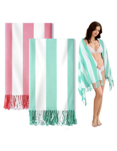 Toallas de Playa Genovega 2 Piezas 188x97cm Secado Rápido