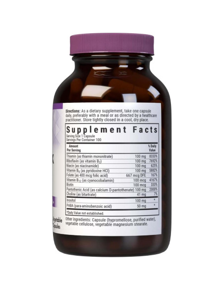 Complejo B Bluebonnet Nutrition 100 Cápsulas Veganas Sin Sabor Complejo B Bluebonnet Nutrition 100 Cápsulas Veganas Sin Sabor