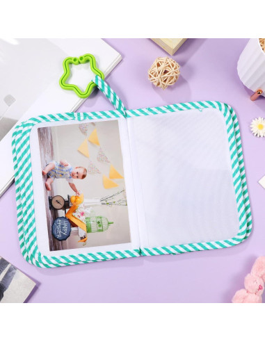 Álbum de Fotos de Bebé NUOBESTY Verde 30 Páginas Tela