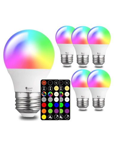 Bombilla LED RGB Nawvace A50 5W 30 Colores Control Remoto