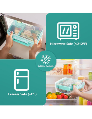 Contenedor de Almuerzo Bento ANDMOON 55.75 oz Verde Menta
