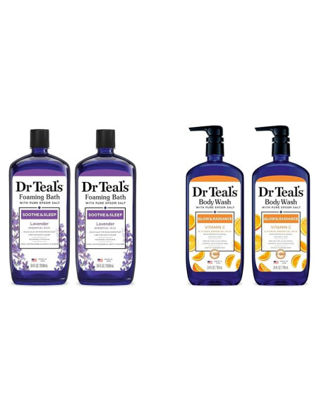 Paquete Gel de Baño y Cuerpo Dr Teal's Lavanda 1007ml + 710ml Paquete Gel de Baño y Cuerpo Dr Teal's Lavanda 1007ml + 710ml