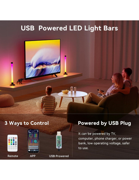 Barra de Luz LED Inteligente Ledagic 32.5cm RGB USB Control Remoto Barra de Luz LED Inteligente Ledagic 32.5cm RGB USB Control Remoto