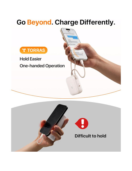 Power Bank TORRAS 10000mAh 45W USB-C Carga Rápida Oro Power Bank TORRAS 10000mAh 45W USB-C Carga Rápida Oro