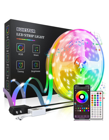 Tira de luz LED BUIESTUR 150 pies RGB con control remoto