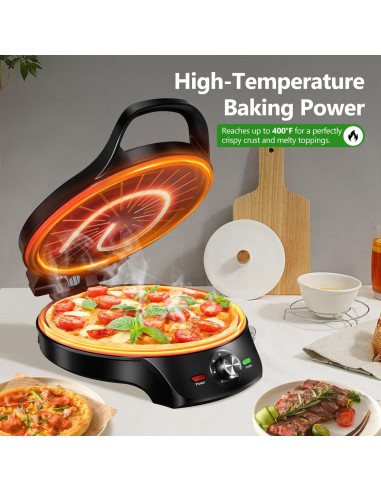 Plancha eléctrica 1500W KEINVE 2 en 1 con temporizador 30cm