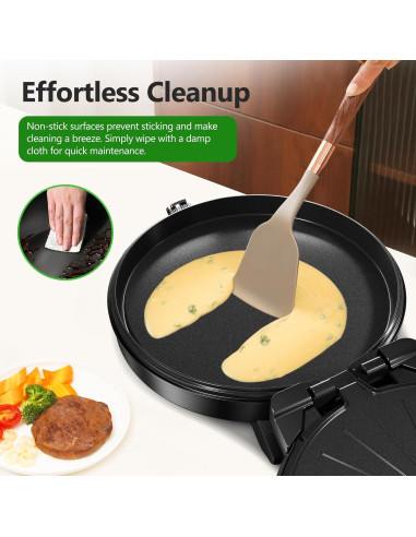Plancha eléctrica 1500W KEINVE 2 en 1 con temporizador 30cm