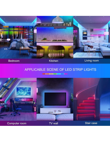 Tira de luz LED BUIESTUR 150 pies RGB con control remoto