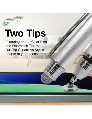 Bolígrafo Stylus BoxWave Doble Punta Capacitivo - Plata
