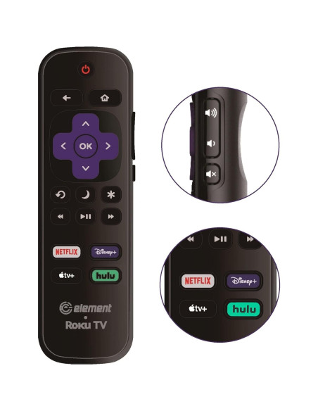 Control Remoto de Reemplazo Element Roku 4K con Accesos Directos Control Remoto de Reemplazo Element Roku 4K con Accesos Directos