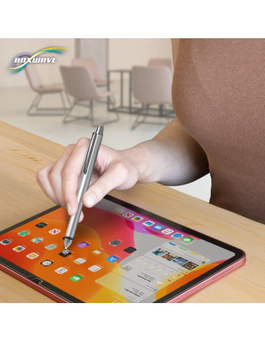 Bolígrafo Stylus BoxWave Doble Punta Capacitivo - Plata