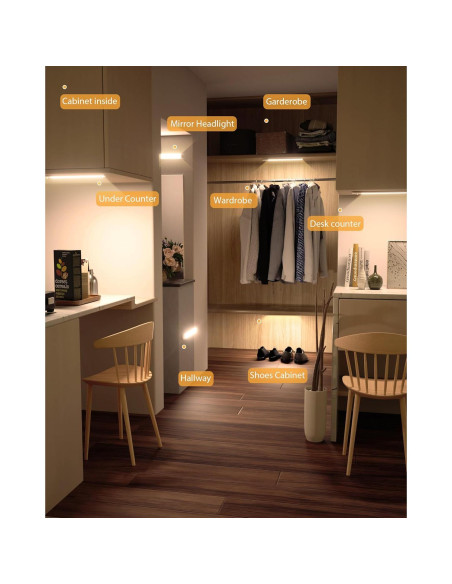 Iluminación Bajo Gabinete Uizyfit 21.84cm LED Inalámbrica con Sensor Iluminación Bajo Gabinete Uizyfit 21.84cm LED Inalámbrica con Sensor