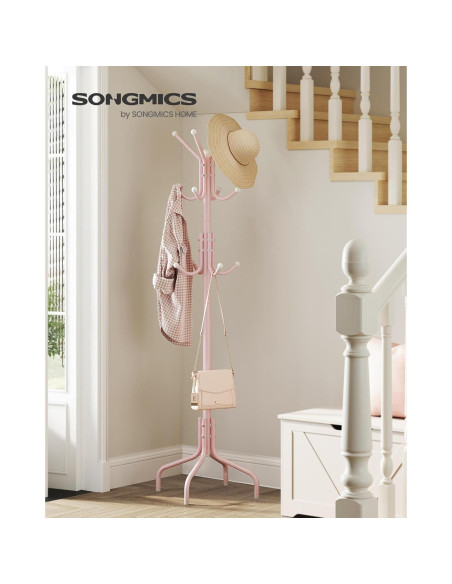 Perchero Independiente SONGMICS Rosa Gelatina 12 Ganchos Metal Perchero Independiente SONGMICS Rosa Gelatina 12 Ganchos Metal