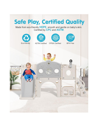 Tobogán 8 en 1 Babytronic para Niños - Interior y Exterior