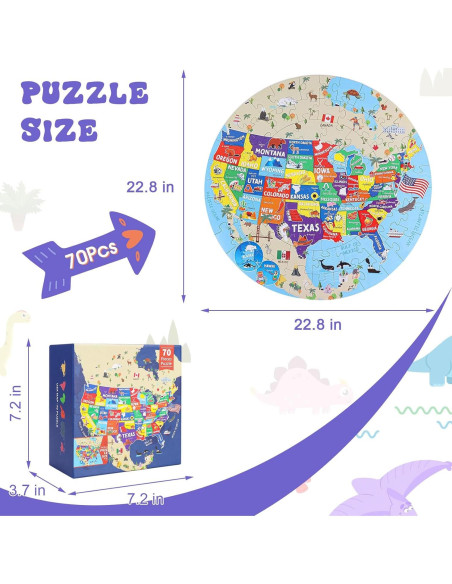 Rompecabezas de Piso 70 Piezas Mapa EE. UU. ele ELEOPTION Rompecabezas de Piso 70 Piezas Mapa EE. UU. ele ELEOPTION